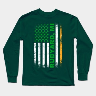 Irish American Flag RUDYARD, MI Long Sleeve T-Shirt